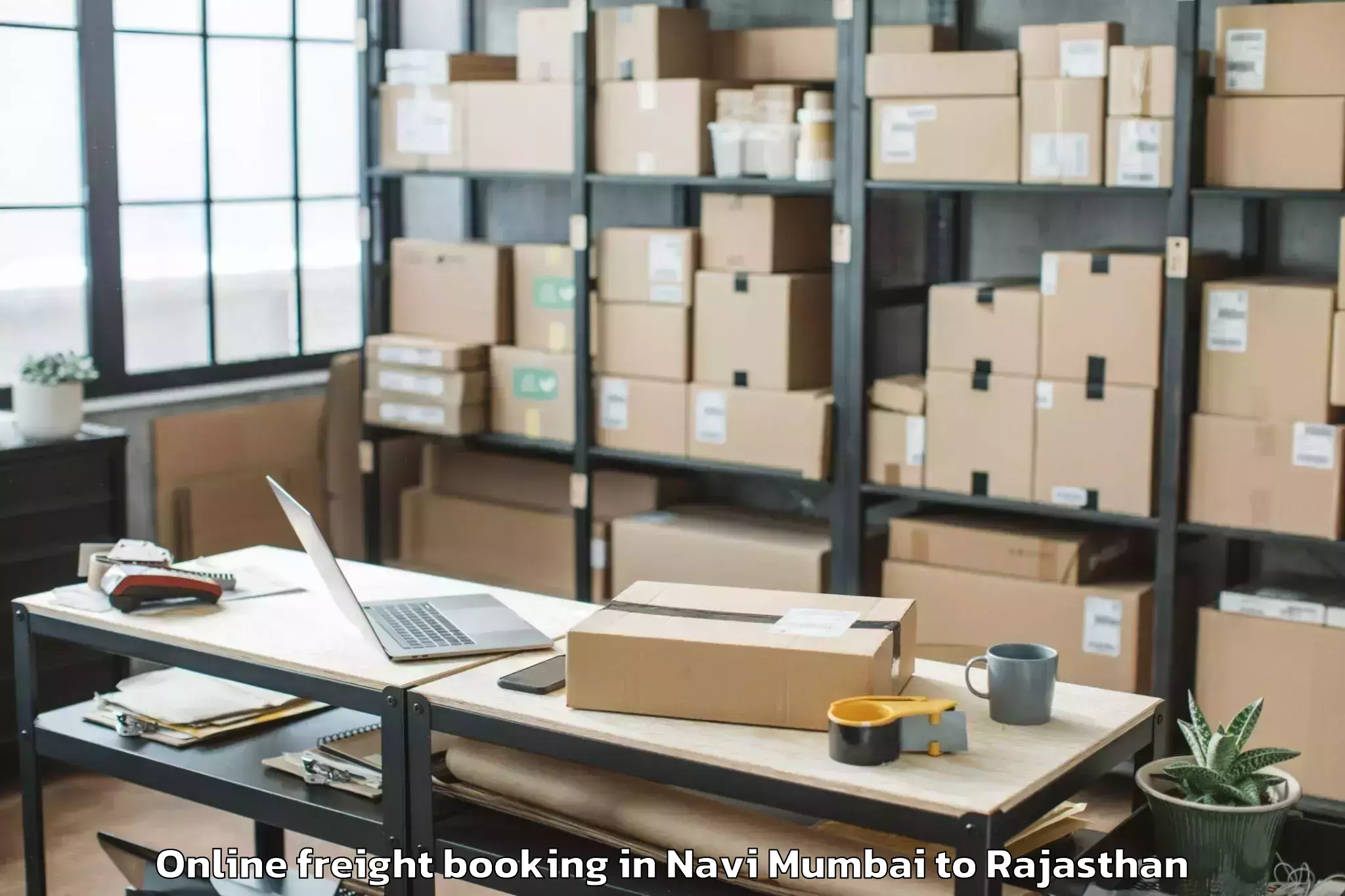 Top Navi Mumbai to Kotputli Online Freight Booking Available